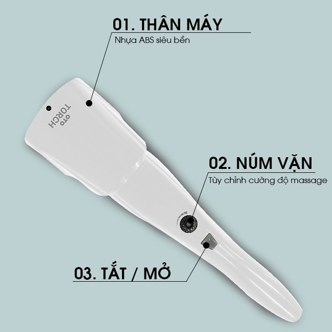 Máy massage cầm tay OTO TR-150 (Pin sạc) - Màu trắng